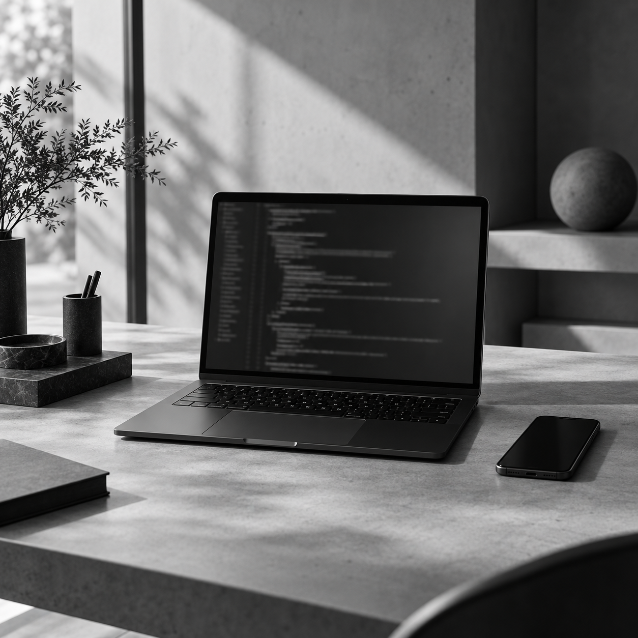 Illustration of a laptop and phone for custom software development
