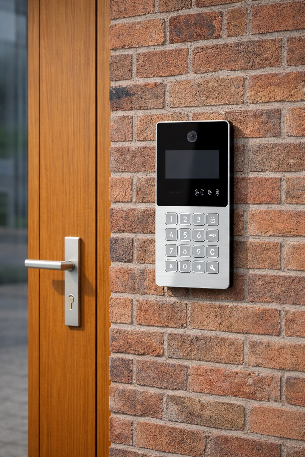 Video intercom beside the entrance door