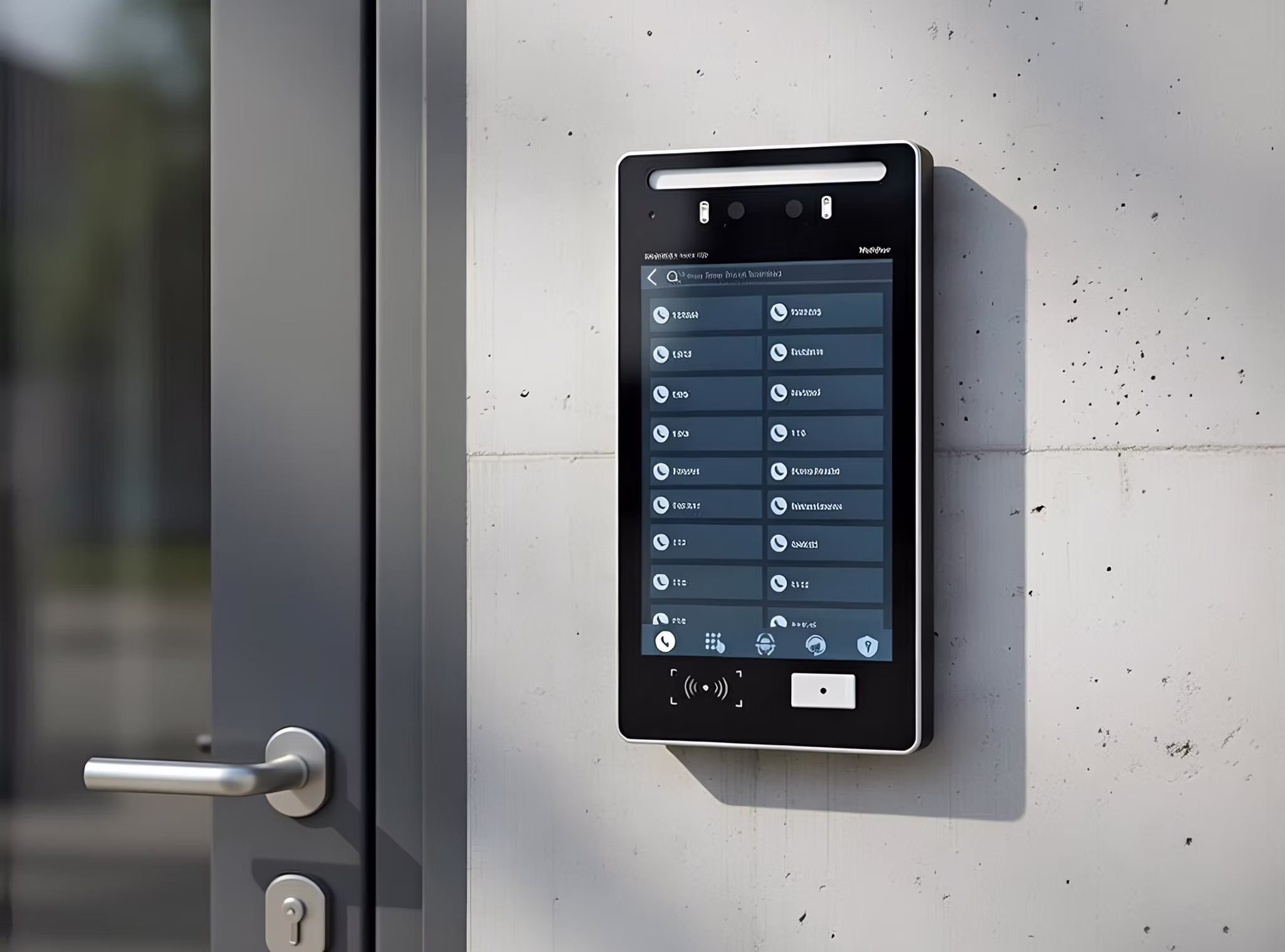 Leaf Technology video intercom at a building entrance